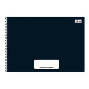 Caderno espiral capa dura cartografia 80 folhas Pepper Preto Tilibra
