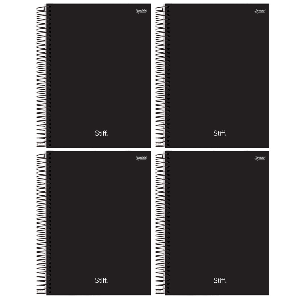 Caderno Universitário Capa Dura 1 Matéria 80 Folhas Preto Stiff Slim