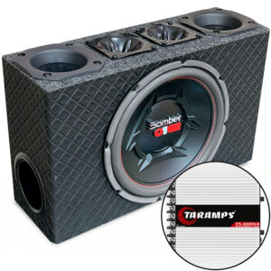 Caixa De Som Automotivo Trio Slim Subwoofer Grave Medio Agudo Modulo