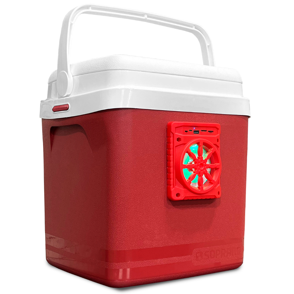 Caixa Termica Cooler Tampa Alça Som Bluetooth Usb Fm Led Rgb Portátil