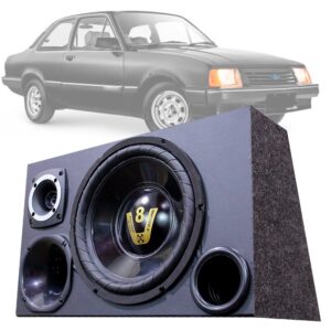 Caixa Trio Som Automotivo Trio Completa Subwoofer Gm Chevette