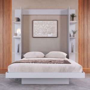 Cama Casal Vancouver Articulável 8 Prateleiras Branco Art In Móveis