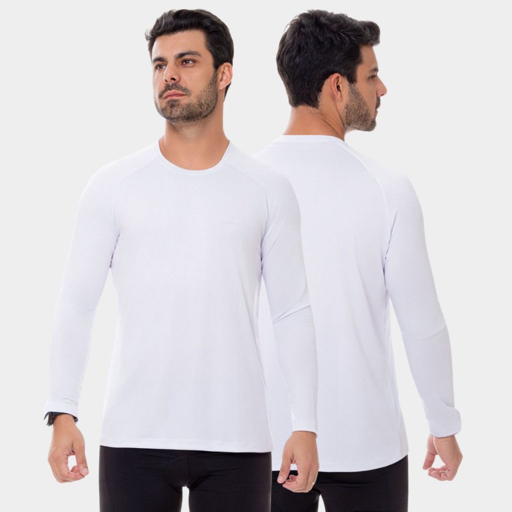 Camisa Camiseta Raglan Dry Fit Proteção Uv Solar Manga Longa Academia
