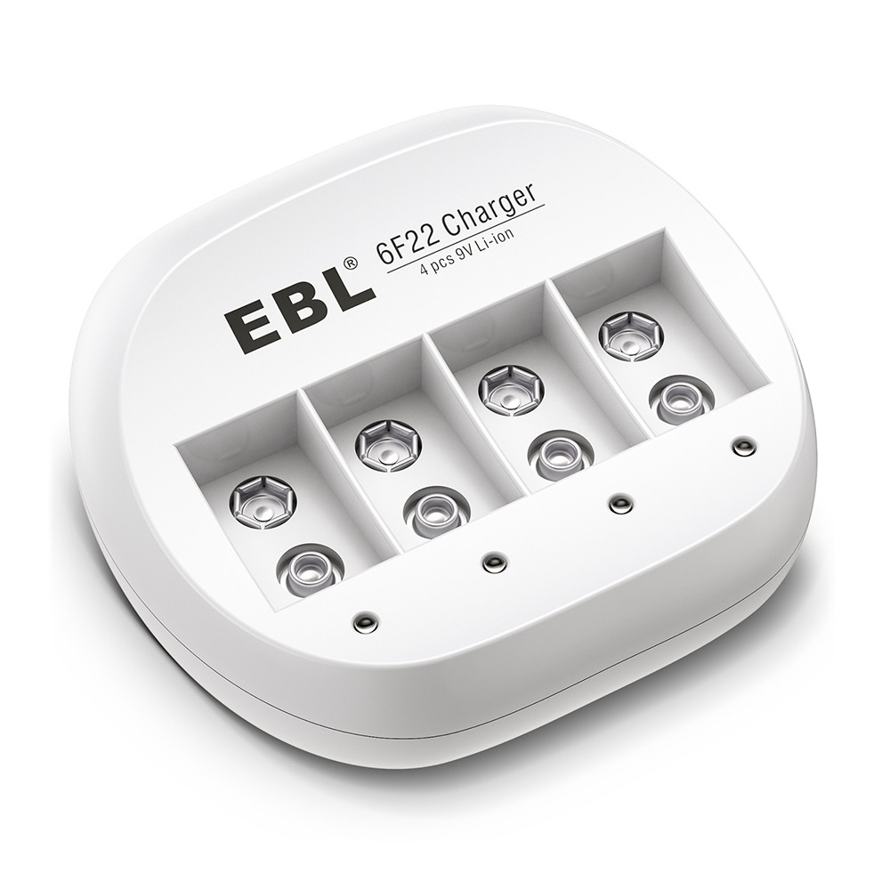 Carregador Bateria 9V Ebl Li-ion 4 Slots Rápido