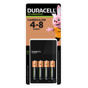 Carregador de Pilhas AA e Aaa Duracell Com 4 Pilhas Rec AA