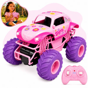 Carrinho Controle Remoto Fusca Rosa Infantil Menina Brinquedo