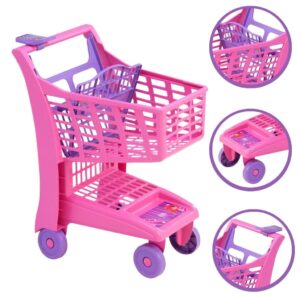 Carrinho De Compras Infantil Mercado Vermelho Brinquedos Calculadora