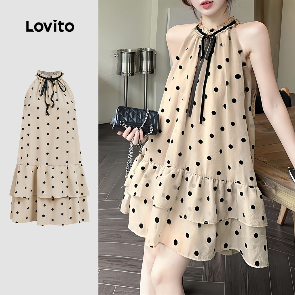 Casual Vestido Feminino Primavera Verão com Nó Frontal e Babados Na