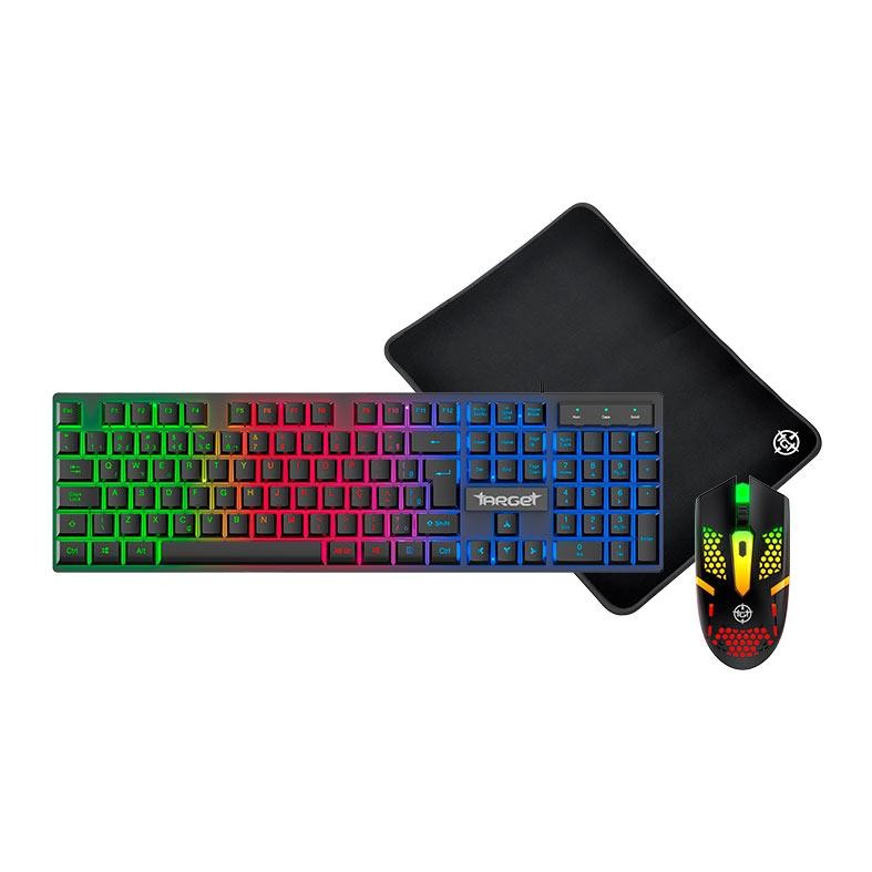 Combo Gamer Tgt Fal, Rainbow, Teclado ABNT2, Mouse 1600DPI, Mousepad