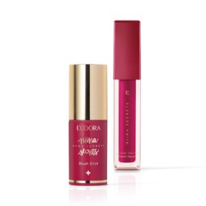 Combo Niina Secrets: Blush Stick Daily Rosa 5g Batom Líquido Pink