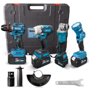 Conjunto de 4 peças furadeira elétrica sem escova 21v chave