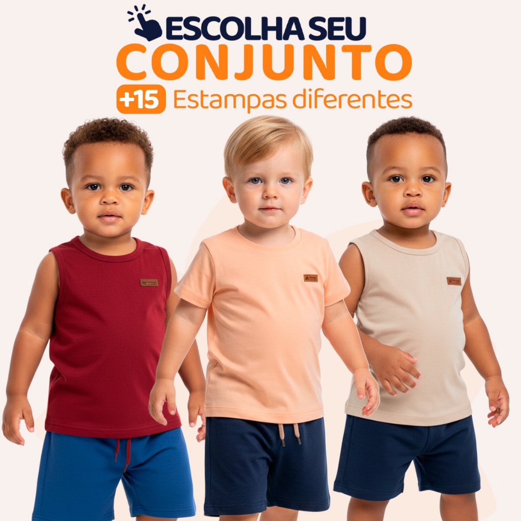 Conjunto de Bebê Menino Básica Masculino Roupa de Bebê Menino Básico