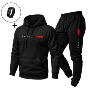 Conjunto Moletom Paris Masculino Casual Quente Confortável para