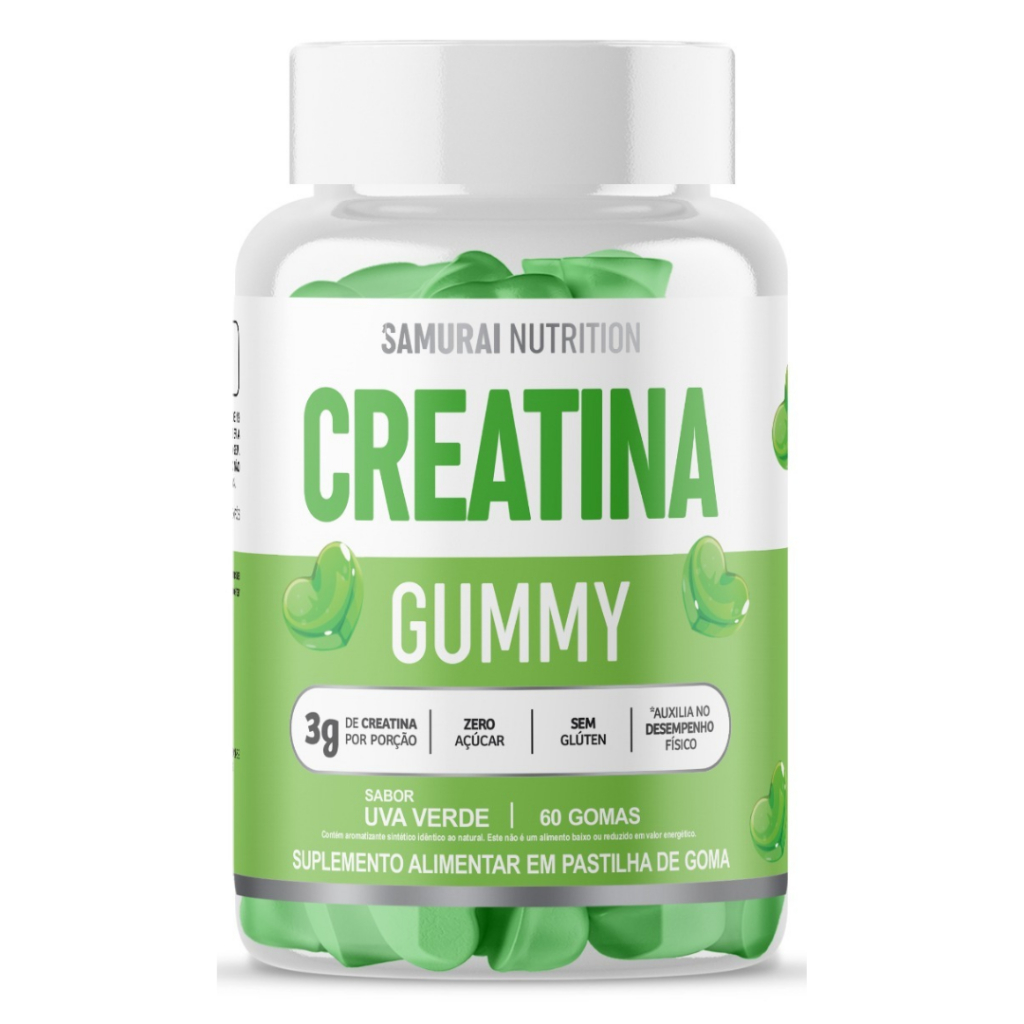 Creatina Gummy 60 Gomas Sabor Uva Verde Samurai Nutrition