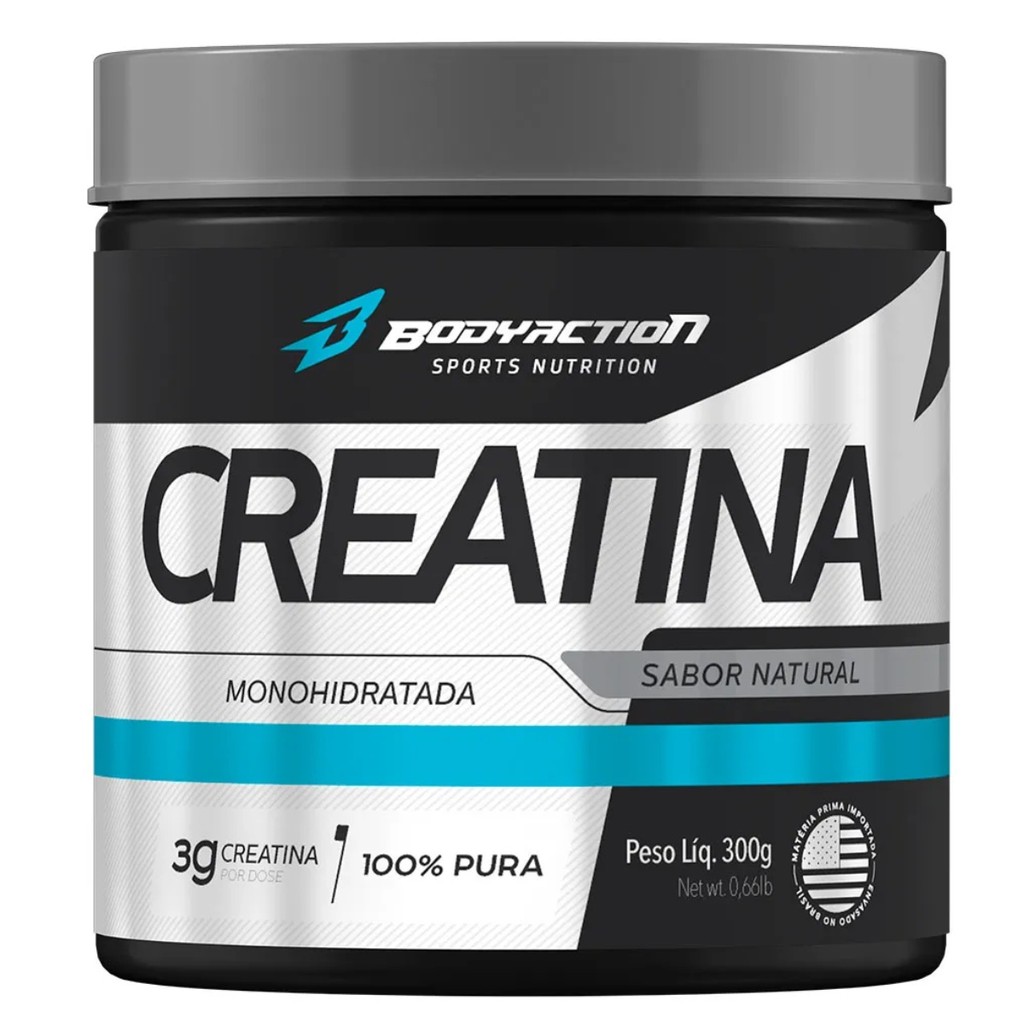 Creatina Monohidratada Bodyaction 300g 100% Pura 100 Doses