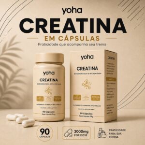 Creatina Monohidratada Cápsulas Yoha 3000mg Por Dose 90 Cápsulas Alta