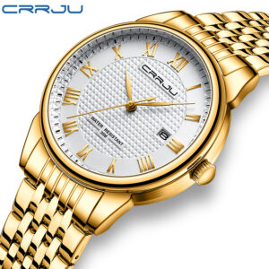 Crrju Relógio Masculino original Nova Moda Negócios Casual Com
