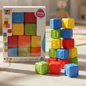 Cubos Coloridos Para Empilhar Macio 10 Peças Brinquedo Educativo De