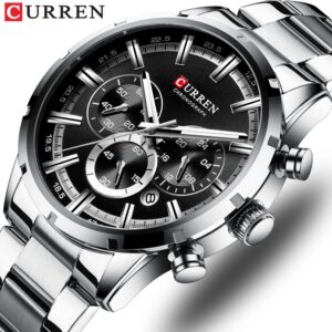 Curren Relógio Masculino De Quartzo À Prova D’água Com Pulseira De