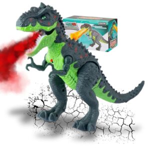 Dinossauro Rex Anda Solta Fumaça Luz E Som Brinquedo Realista