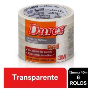 Durex Fita Adesiva 12MM X 40M 6 Rolos