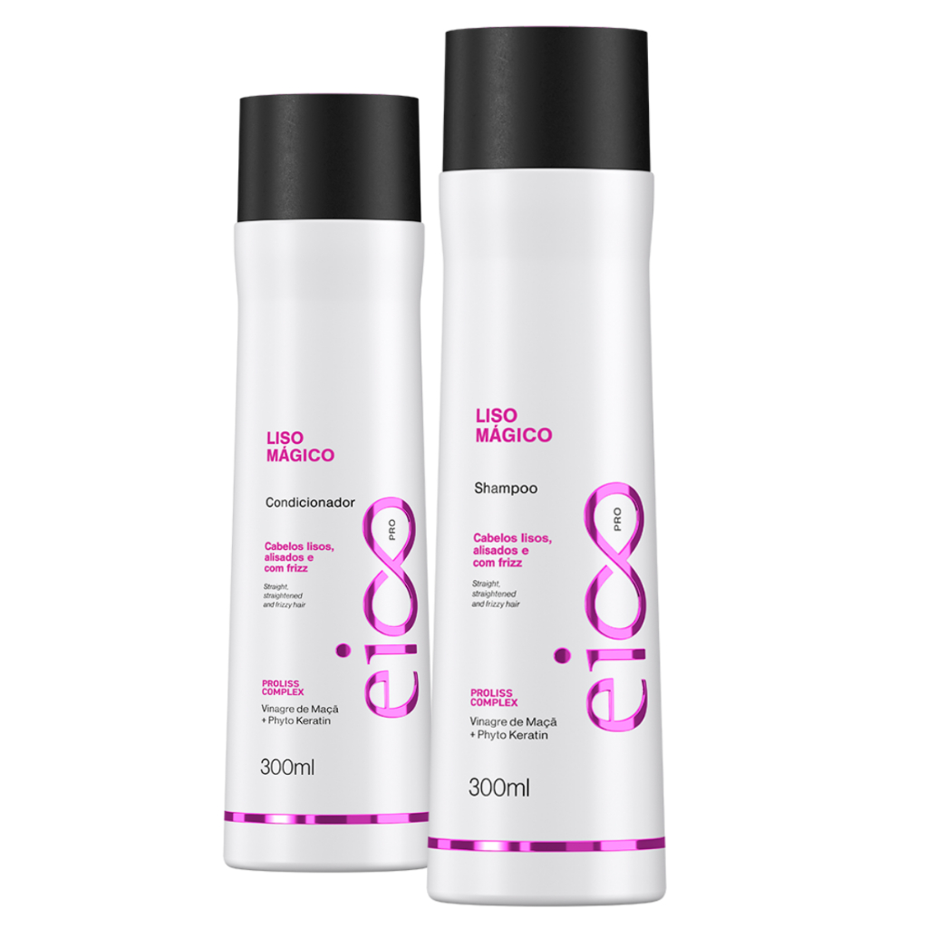 Eico Pro Liso Mágico Shampoo Sem Sal 300ml Condicionador Leave-in