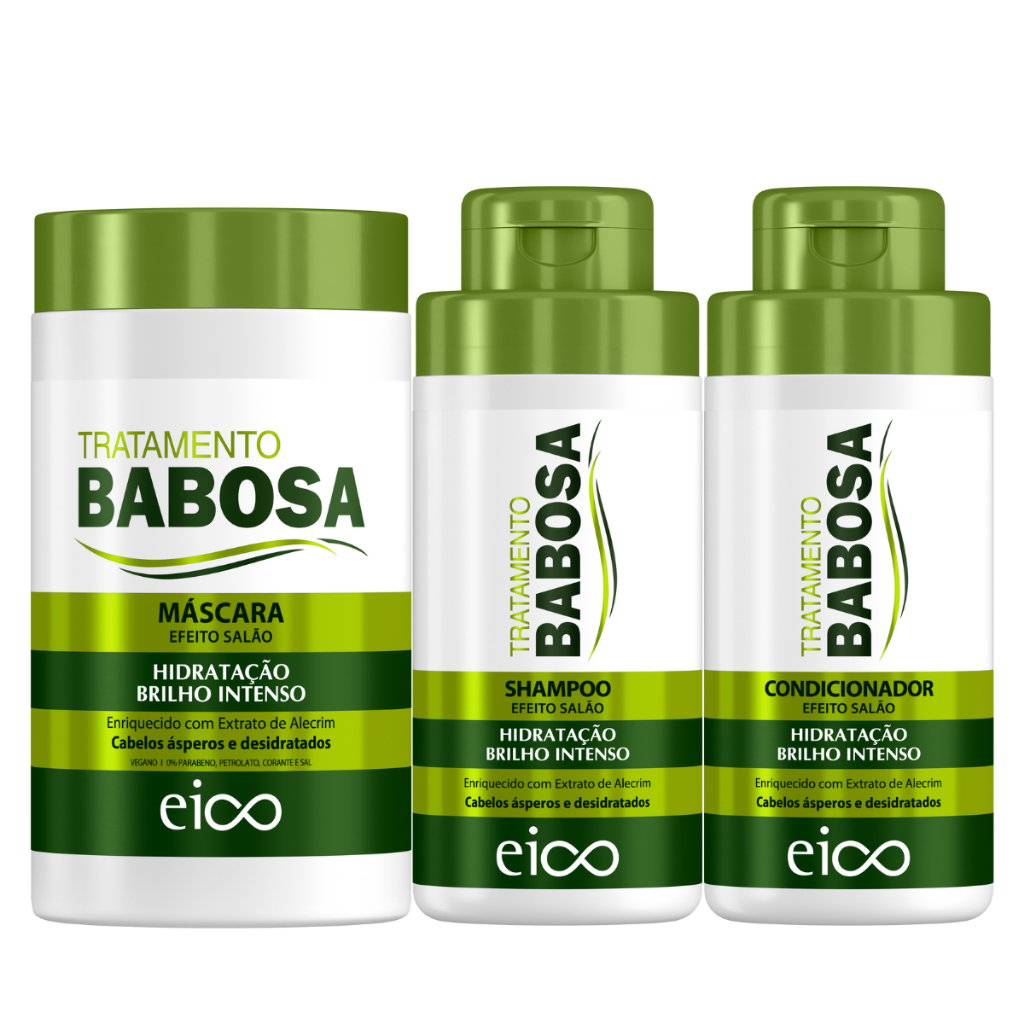 Eico Tratamento Babosa Shampoo Sem Sal Brilho Condicionador Leave-in