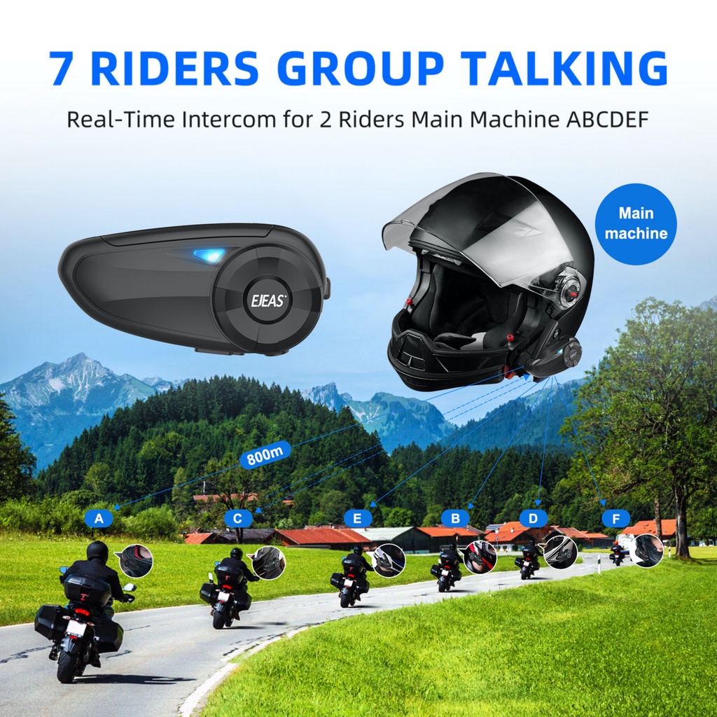 Ejeas Q7 Capacete De Motocicleta Bluetooth Intercomunicador Fone De