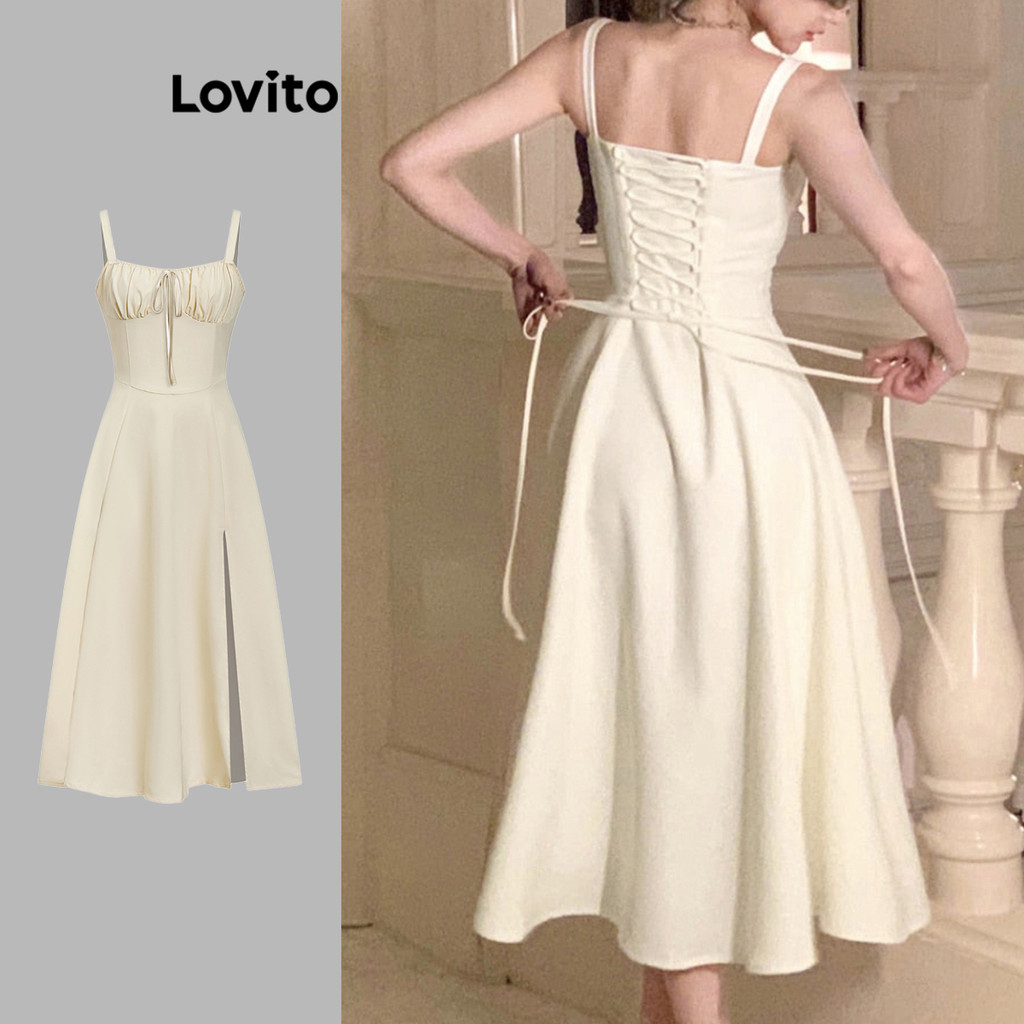Elegante Vestido Feminino Com Amarração Frontal E Costas Abertas