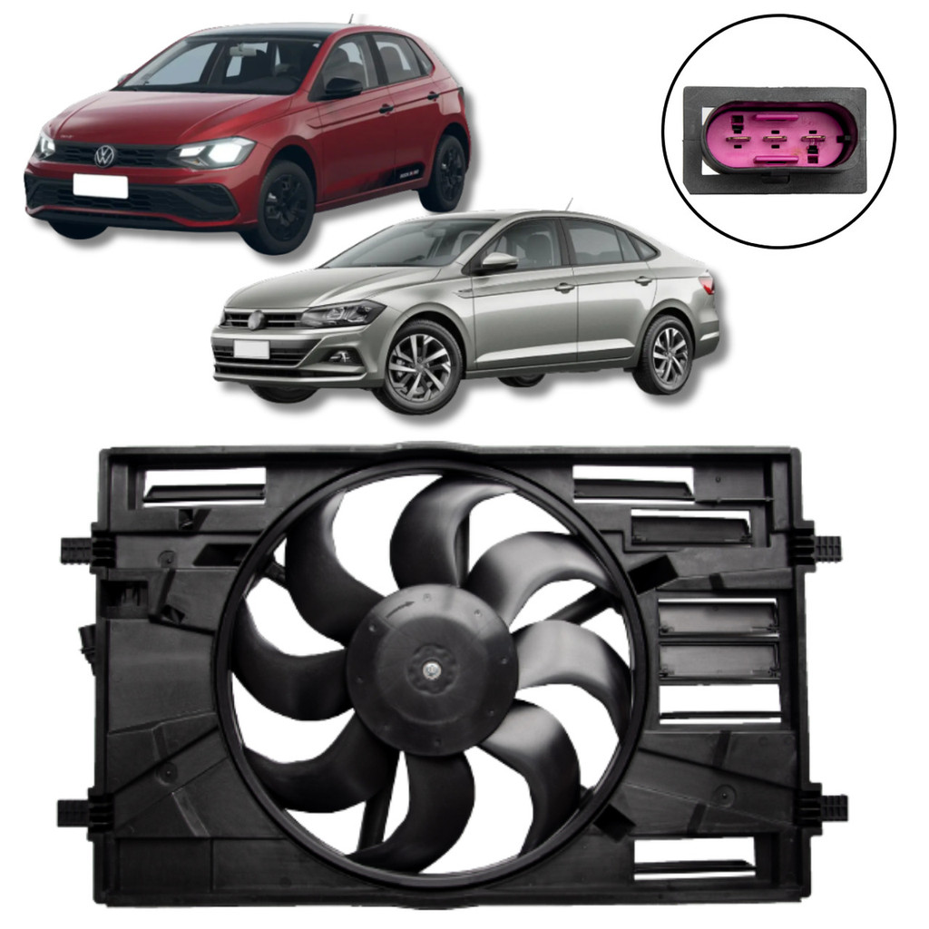 Eletroventilador Com Defletor VW Polo Virtus 1.6 Msi 16V 2018