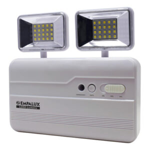 Empalux Luminária Emergência 2 Faróis 8w Quadrado 1200lm
