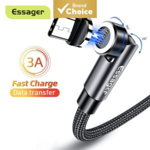 Essager 540 Cabo Magnético Giratório 3A Carregamento Rápido Micro USB