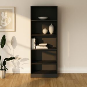 Estante Multiuso 59,8x160cm com 4 Prateleiras Preto Preto
