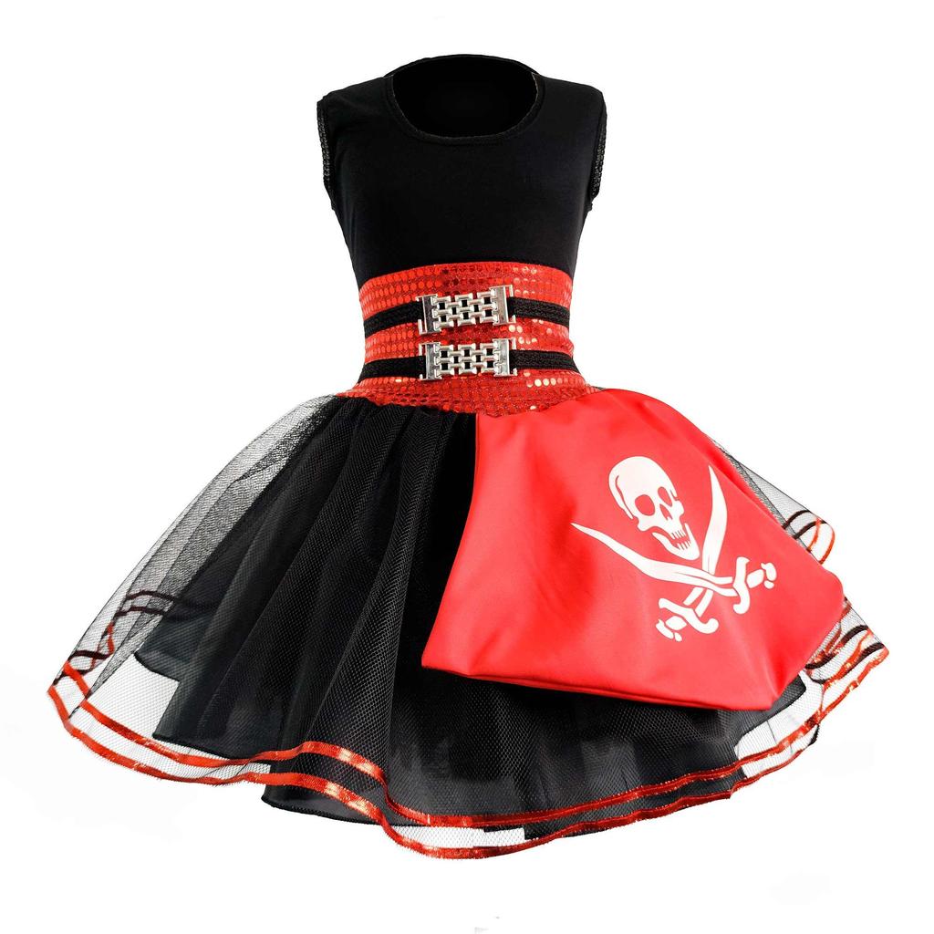 Fantasia de Pirata Infantil Vestido Feminino de Luxo