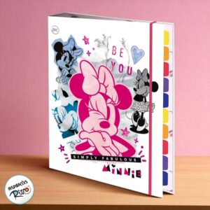 Fichário Universitário Minnie Mouse Rosa 245x300mm 1 unidade Disney
