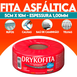 Fita Adesiva De Manta asfáltica adesiva Aluminizada Dryko 5cm x 10m
