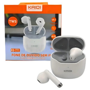 Fone de Ouvido Kaidi Bluetooth 5.1 Sem Fio Tws Branco