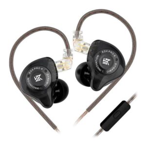 Fone de Ouvido KZ Edx Pro X, Com Microfone, Preto