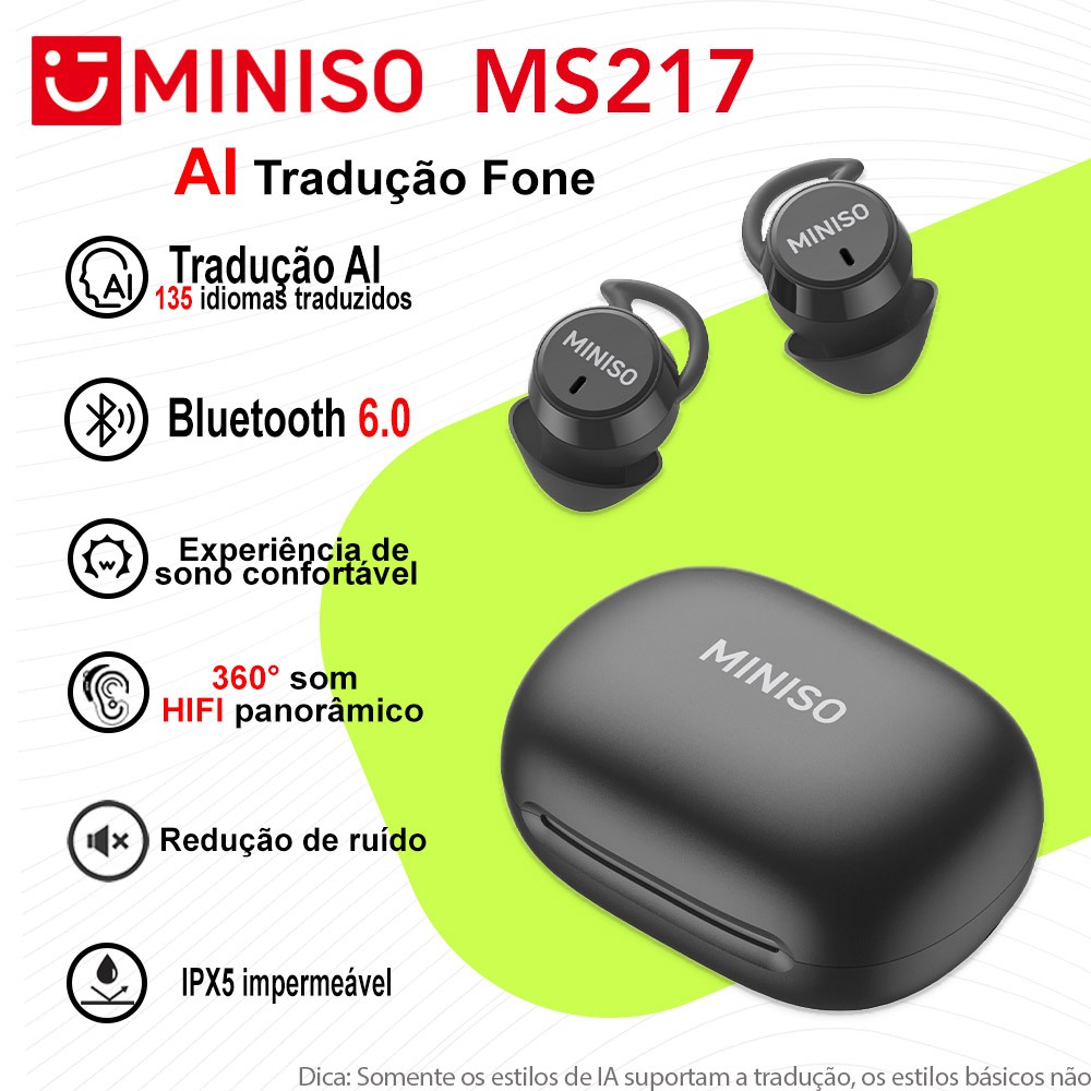 Fone De Ouvido Miniso Para Dormir Sem Fio Intra-auriculares Bluetooth