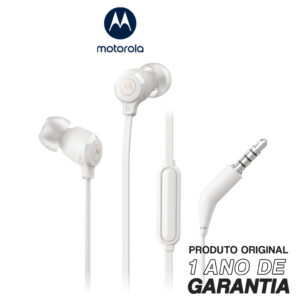 Fone De Ouvido Motorola Earbuds com Microfone Branco