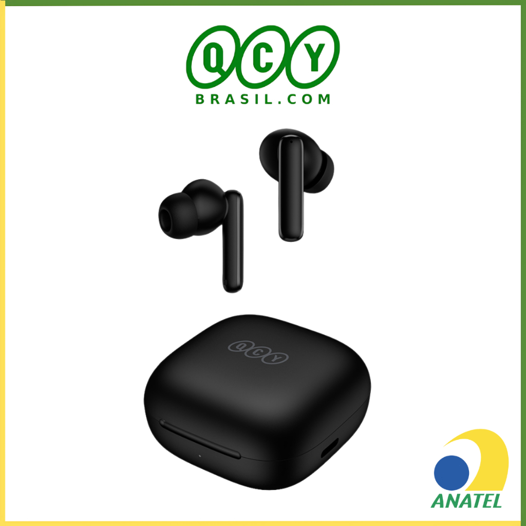 Fone de Ouvido Qcy ANC, Sem Fio Bluetooth 5.3 Tws, IPX5, Modo Gamer