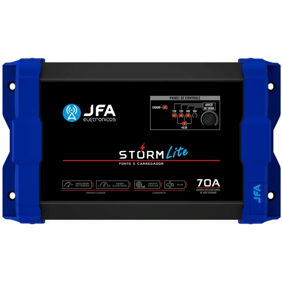 Fonte 70A Carregador Jfa Storm Lite Bivolt Som Automotivo 12v 15.2v
