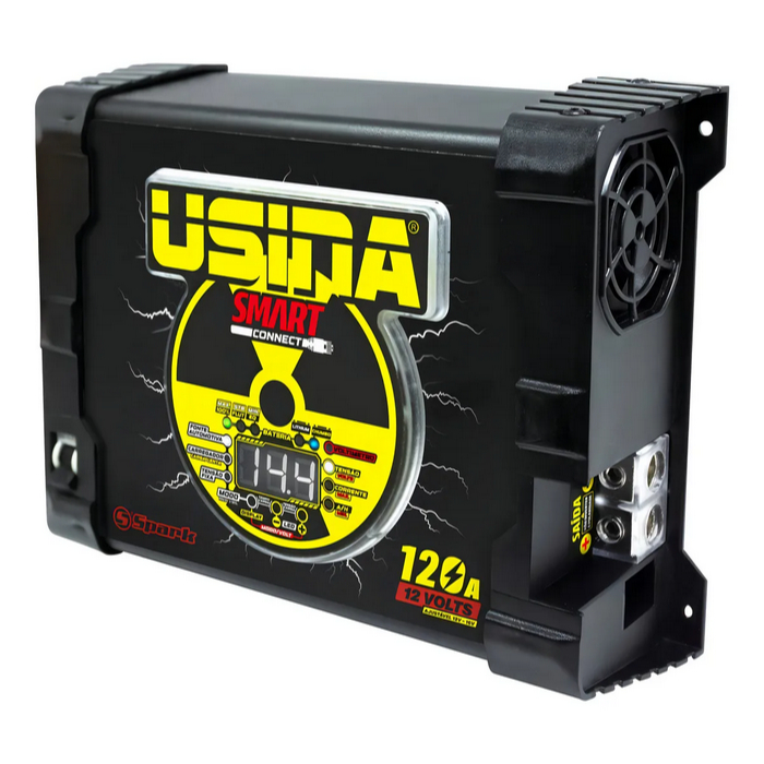 Fonte Carregador Automotiva Spark Usina 120a Volt amp Cor preto