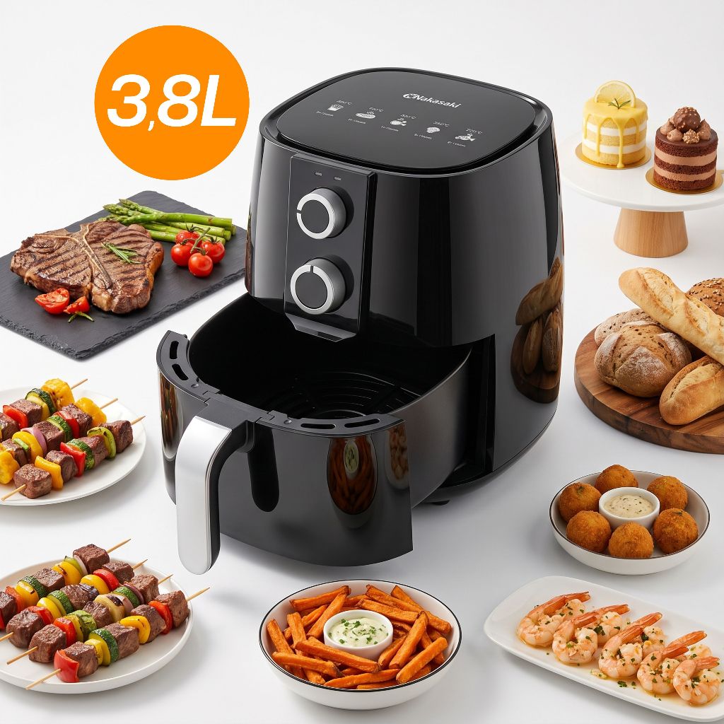Fritadeira Elétrica Air Fryer 3,8L Sem Óleo 1700W Antiaderente