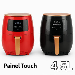 Fritadeira Elétrica Air Fryer 4,5l Preta E Vermelha 110 220v Painel