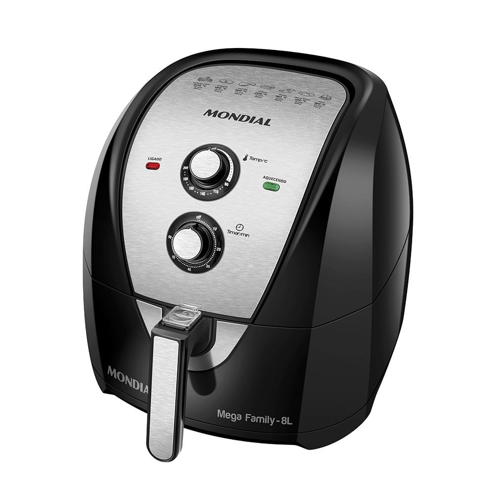 Fritadeira Elétrica Air Fryer Mondial 8L Prata 127V