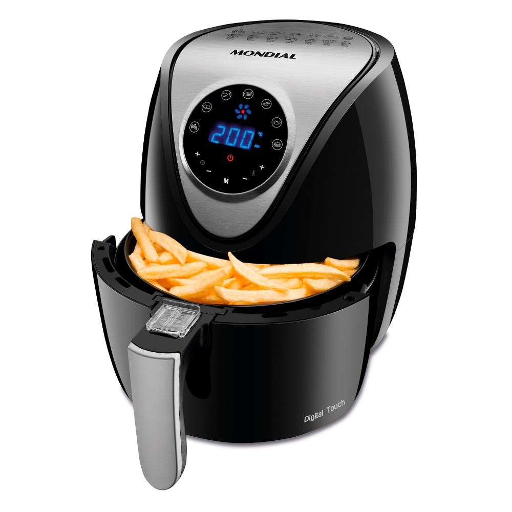 Fritadeira Sem Óleo Air Fryer 3,5L Mondial Preto e Inox 1500W