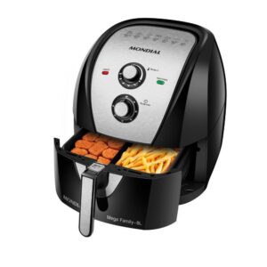 Fritadeira Sem Óleo Air Fryer 8L Mondial Preto Inox 1900W