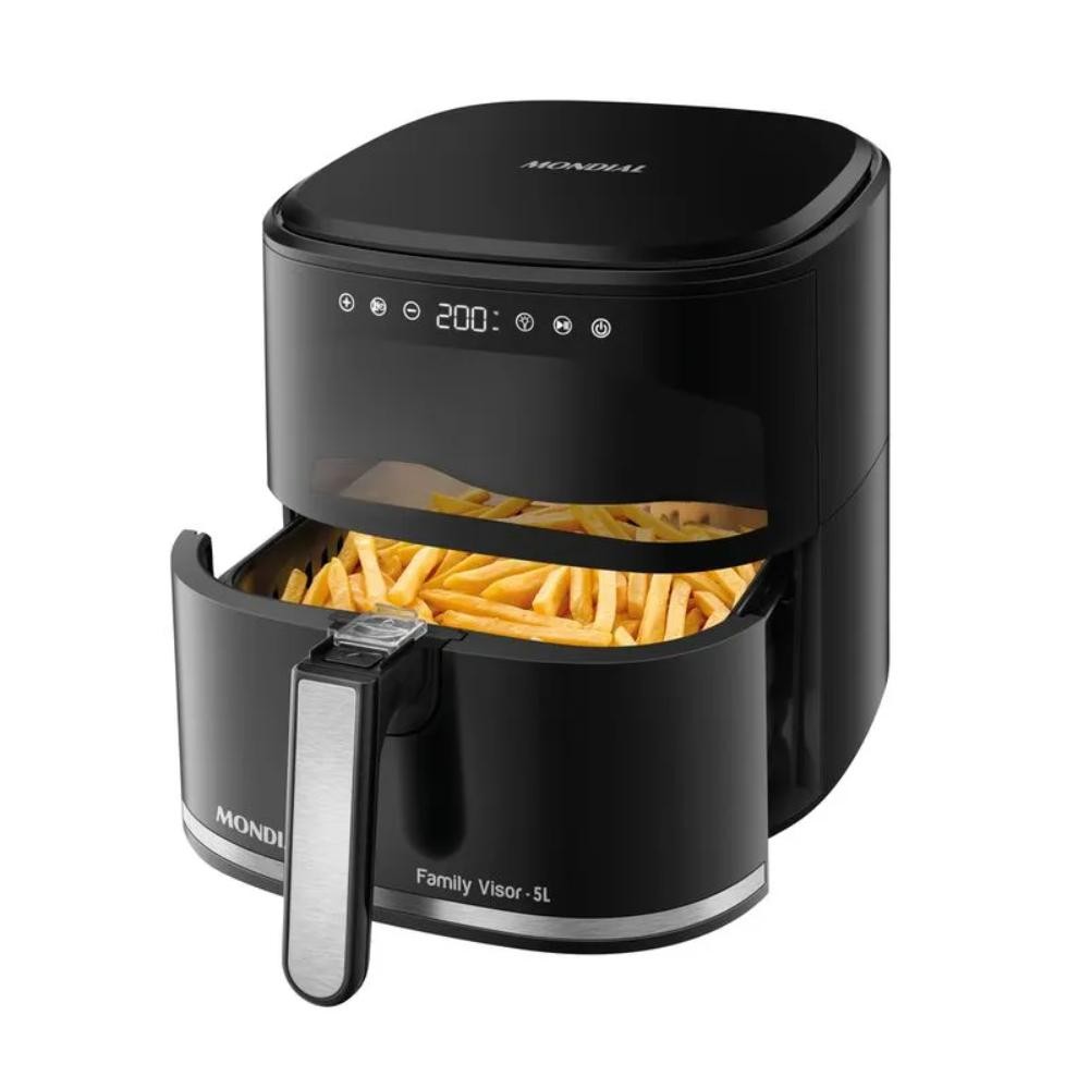 Fritadeira Sem Óleo Mondial Air Fryer Digital 5L Preto 2000W 127V