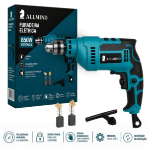 Furadeira 850w Mandril 10mm Furadeira Elétrica de Impacto Auto Reverso